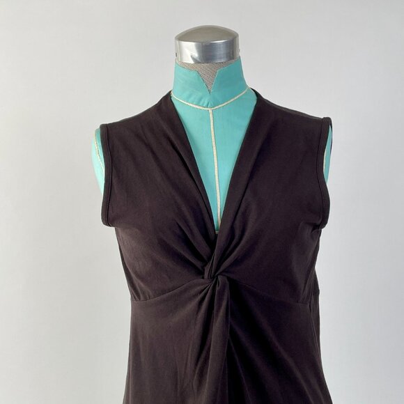 Luca D'Altieri Chocolate Brown Lightweight Sleeveless V Neck Tank Top, Size S - Picture 5 of 8